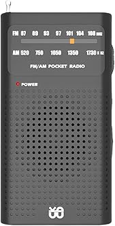 Portable HiFi AM/FM Radio Pocket Radio Player Operated Portable Radio with Speaker, 3.5mm Headphone Jack, 2AA Battery Powered Radio Operated with Long Range Reception for Indoor Outdoor Emergency Use