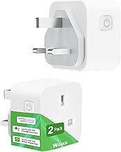 WOOX Smart Plug, Alexa Plug, WiFi Customizable Smart Plugs Work with Alexa, Google Home,13A Wireless Outlet Voice Remote Control,No Hub Required (2.4GHz WiFi Only)-2Packs