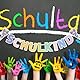 ENLACE Schulkind Girlande Bunt, Einschulung Mädchen Schulanfang Banner, Schulkind Girlande Pastell Deko, Einschulungsfeier Schulstart Dekoration für Klassenzimmer Party Hänge Deko