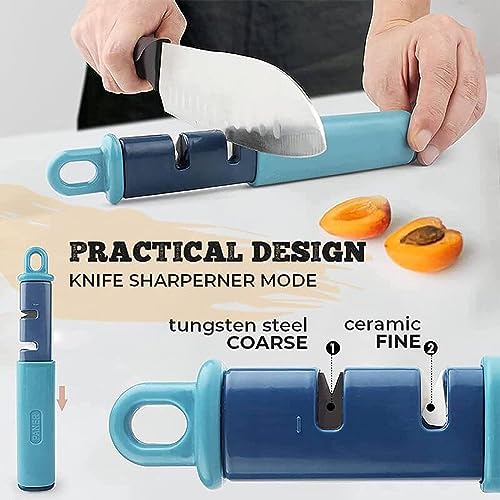 Image of Multi-Functional Vegetable Peeler for Kitchen | Stainless Steel Peeler with Wooden Handle & Bottle Opener | Single Blade for Fruits and Vegetables | 1 Piece (Apple Peeler)