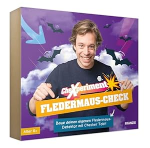 FRANZIS 67248 - CheXperiment Fledermaus Check, Baue mit Checker Tobi deinen eigenen Fledermausdetektor! Set mit Gehäusebox, Lautsprecher, Ultraschallsensor, Anleitung und weiterem Zubehör, ab 8 Jahren