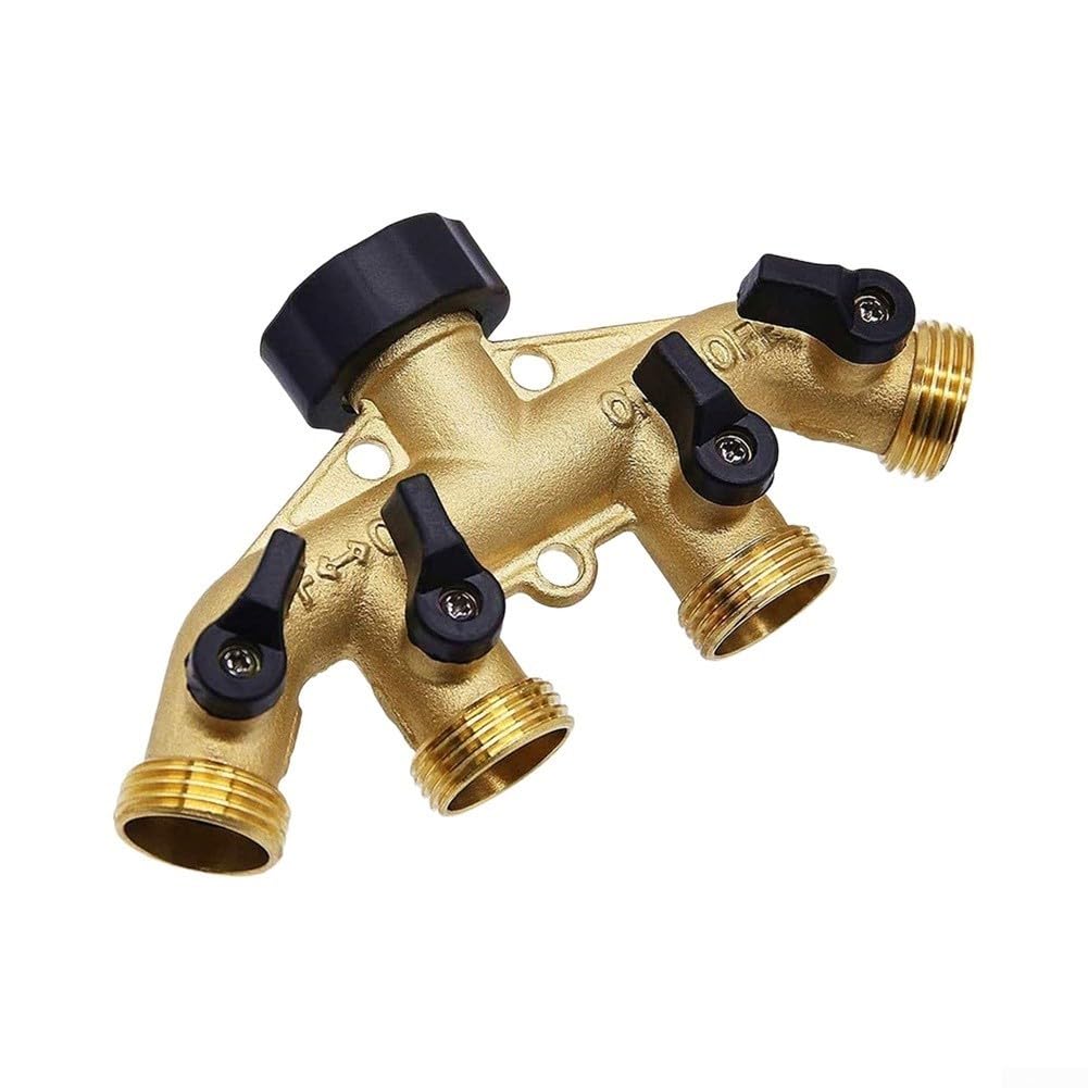 Adaptateur répartiteur de tuyau 4 voies laiton extérieur jardinage