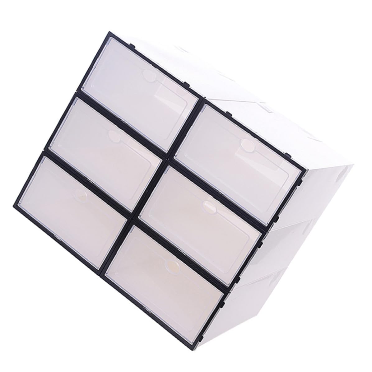 Cajas de zapatos de plástico negro Toddmomy organizadores resistentes para estantes y cajones