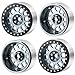 WEFEINO 4PCS 2.6 Beadlock Wheels Rims Hubs for 1/10 Axial RB10 Ryft Interco Black Mamba 2.6 Mud Terrain Tires (Titanium Grey)