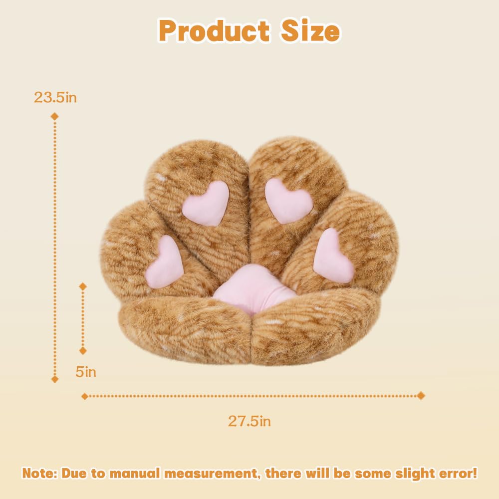 MOONBEEKI Cat Paw Cushion Chair Comfy Kawaii Plush Seat Cushions Shape Lazy Pillow for Gamer Chair 28"x 24" Cozy Floor Cute Seat Kawaii for Girl Worker Gift, Dining Room Bedroom Decorate Black: Creamy Yellow 28 inch