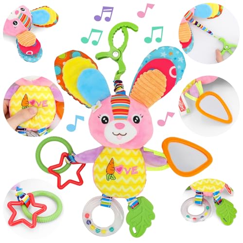 Smiim かわいいうさぎ ぬいぐるみ ベビーカー メリー ベッド チャイルドシート 車 赤ちゃん あかちゃん おもちゃ 玩具 誕生日 プレゼント 0歳 1歳