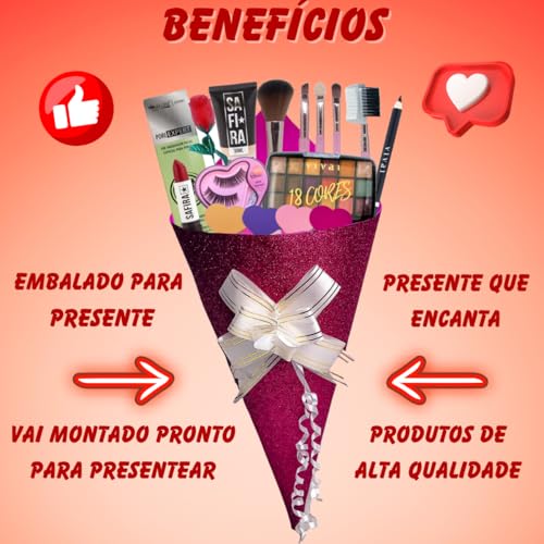 Buquê De Maquiagem Kit Completo Presente Lindo Make Top