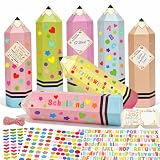 12 Stück Kleine Schultüte Mädchen Junge, Schultüte Klein Bastelset Rohling mit Karte, Mini Schultüten zum Befüllen, Geschwister Schultüten Rohlinge, Zuckertüten Geschenkverpackung