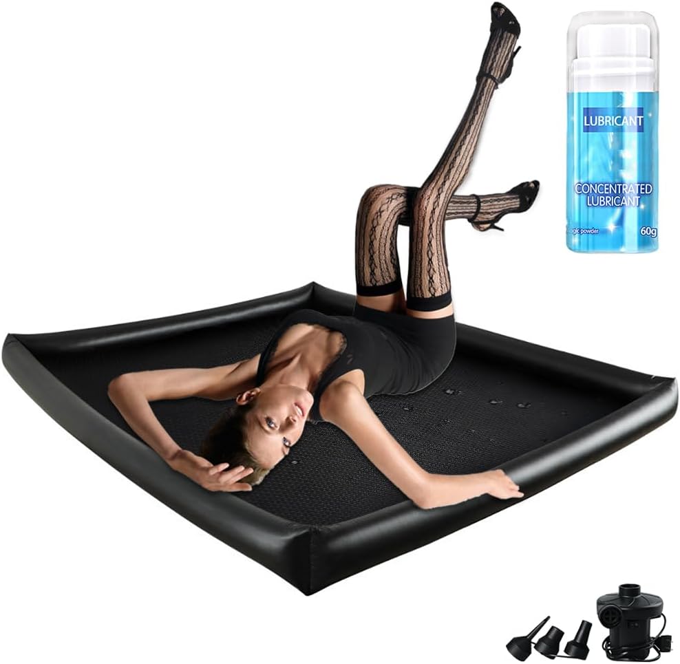 Inflatable Massage Sheet PVC Waterproof Sex Furniture for Bedroom nuru Massage Therapy Gel air Mattress Sheets Queen Waterproof Blanket for Bed Rubber Novelties Sex Toys Couple Products Set