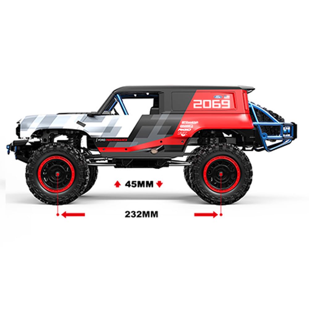 X-Verse MJX H12P - Auto telecomandata per adulti, scala 1:12, 4 WD, 12 km/h, impermeabile, con motore brushless, 2,4 GHz, fuoristrada RC Truggy RC Truck Crawler, 3 batterie