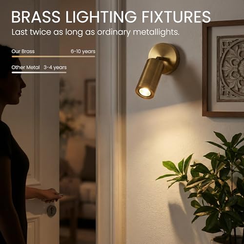 Image of GU10 Hardwired Gold Dimmable Ceiling Spotlight Indoor - Solid Copper