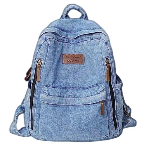 Mochila para ordenador portátil de 32L resistente al agua con tela vaquera