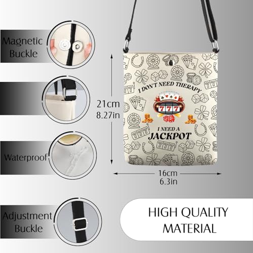 Gambling Gifts I Don't Need Therapy I Need A Jackpot Crossbody Bag Casino Theme Party Gift2