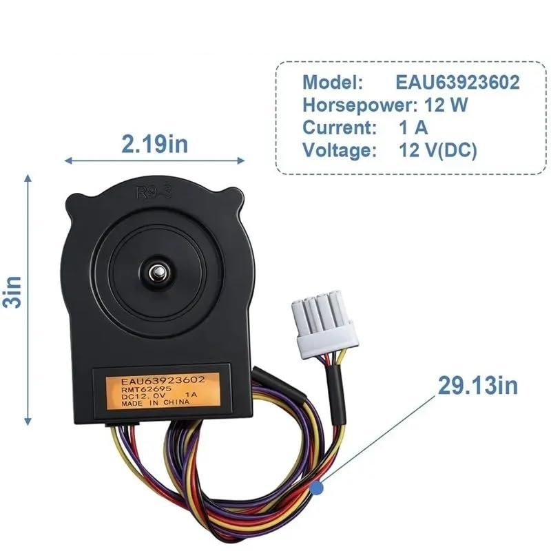 EAU63923602 Refrigerador Condensador VentiladorDC12V 1A Radiador Congelador