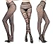 CozyWow High Waist Footed Fishnet Tights Soft & Stretchy Patterned Fishnets Garter Thigh High Stockings for Women - 6 Pack