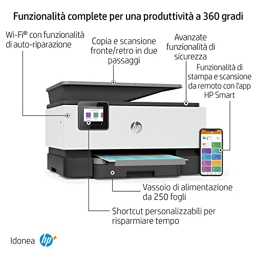 OfficeJet Pro 9012e 22A55B, Stampante Multifunzione a Getto d'Inchiostro A4 a Colori, Fronte e Retro Automatico, 22 ppm, Wi-Fi, 6 Mesi di Inchiostro Instant Ink Inclusi, Nera - Sedia gaming - Immagine 2