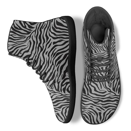 Image of Fashion Print Womens Mens High Top Barefoot Sneakers Flat Shoes