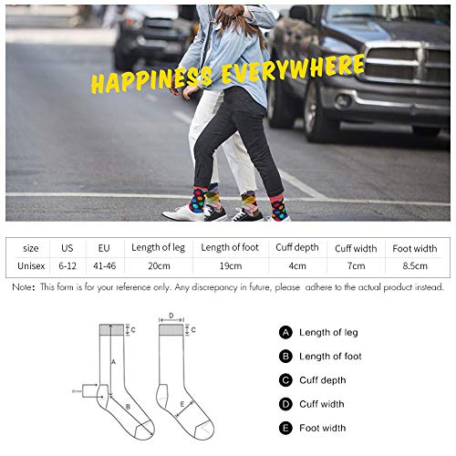 BONANGEL Men's Fun Dress Socks-Colorful Funny Novelty Crew Socks Pack,Crazy Socks Gifts for Men (5pairs-Red diamond)