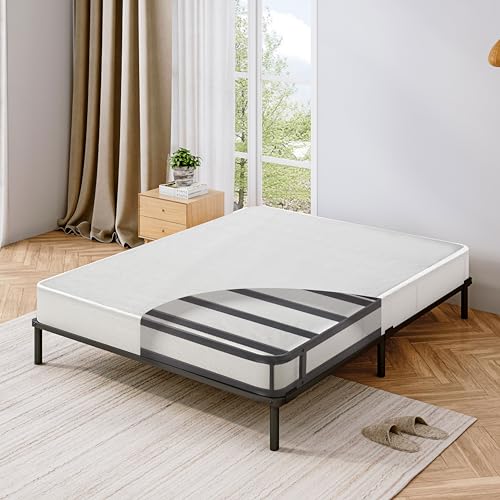 EGOHOME 7.5 Inch Twin Box Spring, Easy Assembly Sturdy Mattress Foundation, Strong Steel Metal Frame, Black
