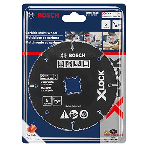 Bosch Cmwx500 5 In. X-Lock Carbide Multi-Wheel Compatible With 7/8 In. Arbor For Applications In Cutting Wood, Wood With Nails, Plastic, Plaster #TOP2
