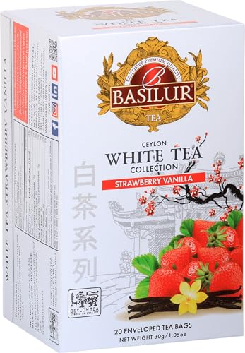 Basilur Ceylon White Tea - Strawberry & Vanilla - 20 Enveloped Tea Bags