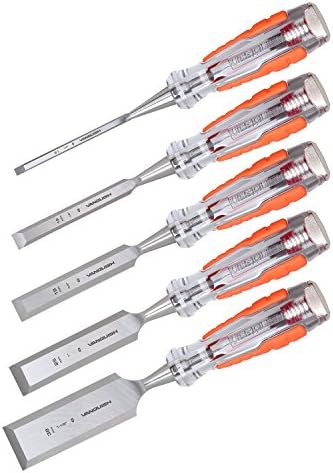 VANQUISH 5 Piece High-Impact Wood Chisel Set Mortise Chisel with Storage Bag for Woodworking Carving (4609)