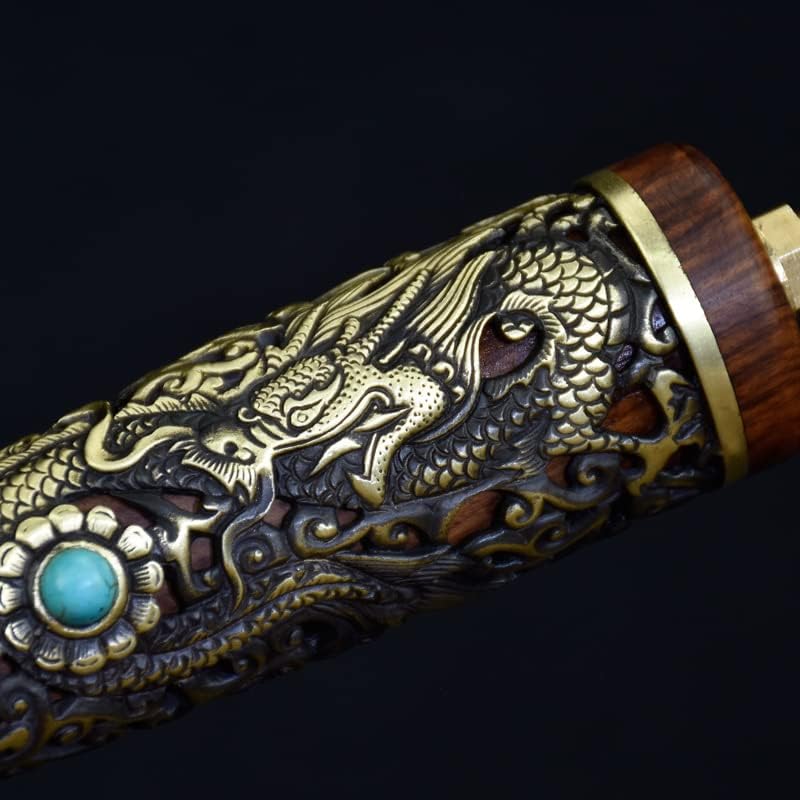Meat Cleaver,Cleaver Knife 7.5 Inch Damascus Knife 67 Layers VG10 Steel Slicing Cleaver Handmade Longquan Kitchen Knife Copper Dragon Decor Handle