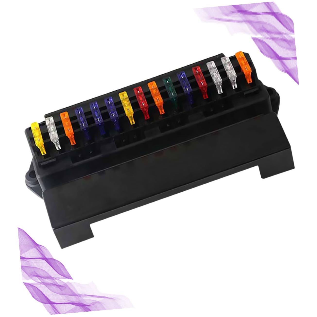 GLEAVI 15-Way Fuse Box for Automotive and Marine Use Multiplex Fuse Holder for Cars Boats and Yachts Sturdy Accessory for Vehicle Modifications Random Color