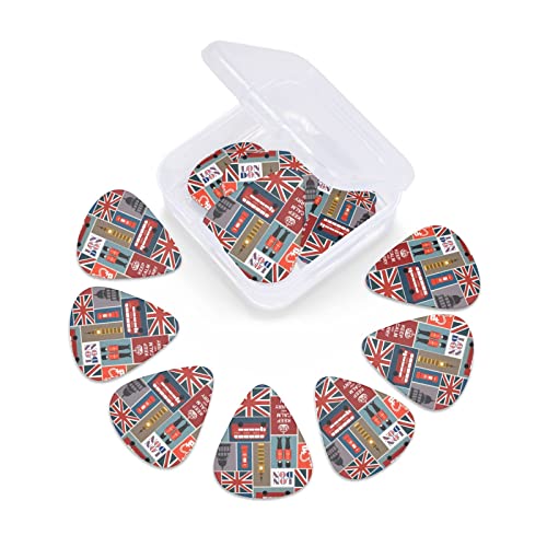 Médiators Guitare 12-Pack Angleterre Symboles Médiators Guitare Électrique Guitare Acoustique Diverses Guitares - Les Beatles, Paul McCartney, John Lennon, RIngo Starr, George Harrison Médiators Guitare 12-Pack Angleterre Symboles Médiators Guitare Électrique Guitare Acoustique Diverses Guitares – Image 6