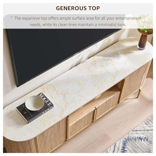 OKD 70" Luxury Fluted TV Stand