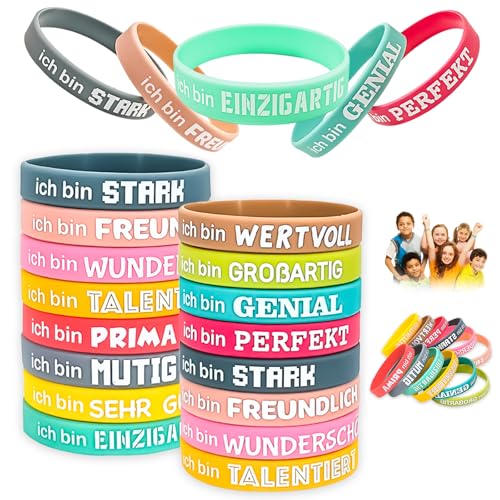 Gicctyble 36 Piezas Pulseras de Silicona Motivacionales para Niños y...