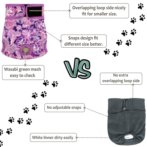 Image of Female Dog Diapers - Premium Reusable Diapers for Doggie in Heat - Highly Absorbent for Pet Incontinence with Adjustable Snaps Butterfly, XL