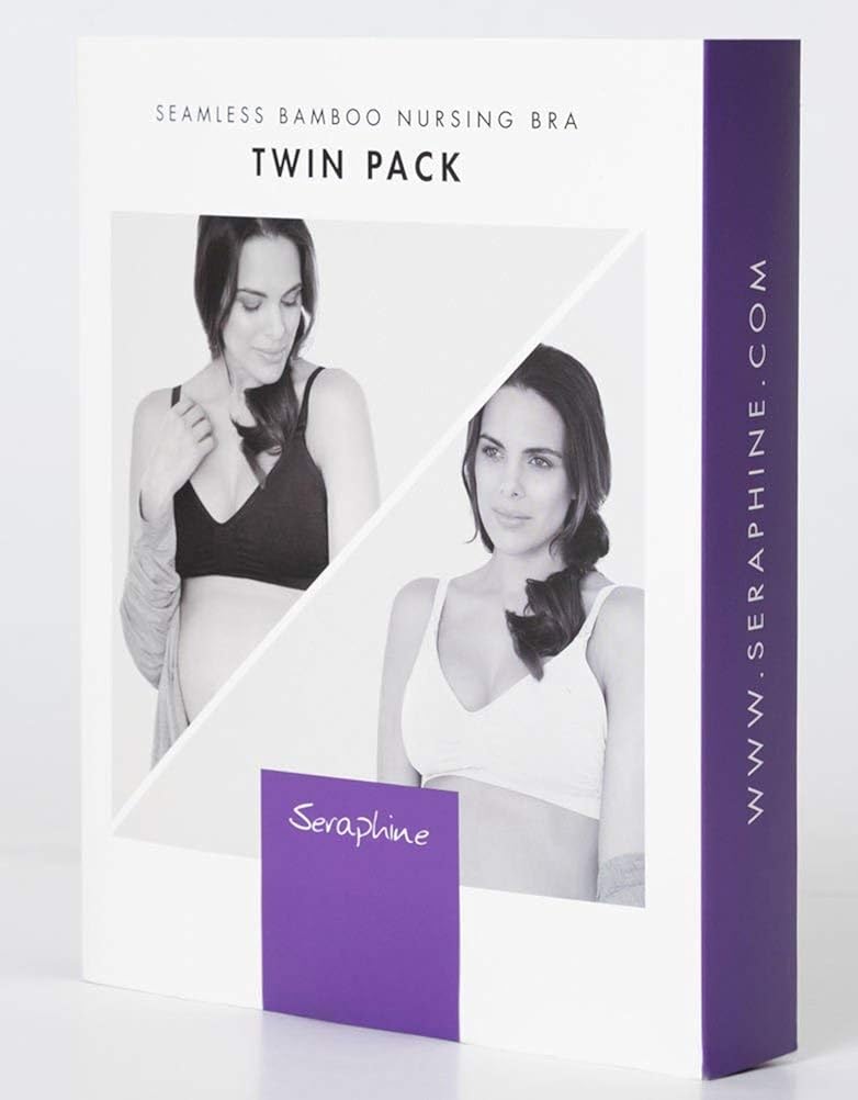 Seraphine Women's Nursing Bra - Twin Pack Black & White at  Women’s Clothing store