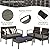 Toolsempire Outdoor Conversation Set 4 Pieces Patio Furniture, Wicker Patio Chair Sofa Set with Water-Resistant Dark-Brown Cushion & Tempered Glass Table for Backyard, Balcony, Porch(Brown)