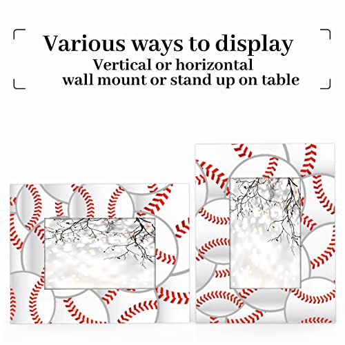 Auuxva Baseball Balls 5X7 Picture Frame, Sport Theme Photo Frame For Wall Mounting Or Tabletop Display, Picture Frames Collage For Wall Decor, Wall Gallery Photo Frames #TOP3