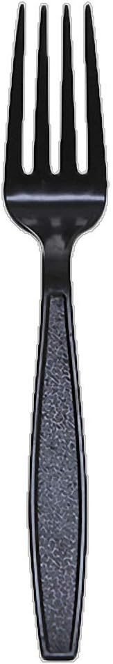 Karat U2020B 7" PS Extra-Heavy Weight Disposable Fork, Black (Pack of 1000)