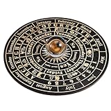 BESPORTBLE Pendeltafel Aus Holz 9.84 Zoll Runde Wahrsagetafel Mit Scharf Geschnitzten Symbolen FüR Weissagung Und Spirituelle Wohnkultur