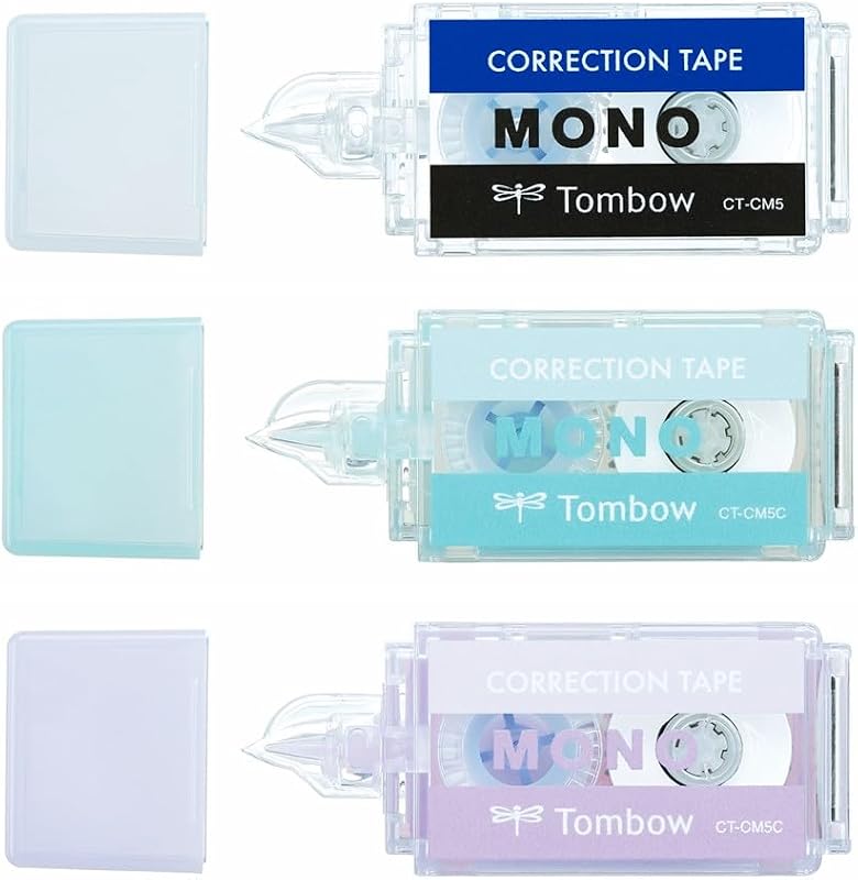 Pencil Correction Tape, Mono Pocket, 5mm Wide, Assorted, Pack of 3 (MONO, Blue, Purple) KCC-321X