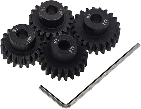 4pcs Mod 1 Pinion Gear 5mm Set Hardened 19T 20T 21T 22T M1 Pitch Gears RC Upgrade Part with Screwdriver