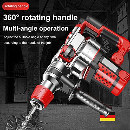2200W Bohrhammer Heavy Duty, SDS-Plus Schlaghammer Mit Vibrationskontrolle, Inklusive Flachmeißel, Spitzmeißel Und 4… – Bild 5