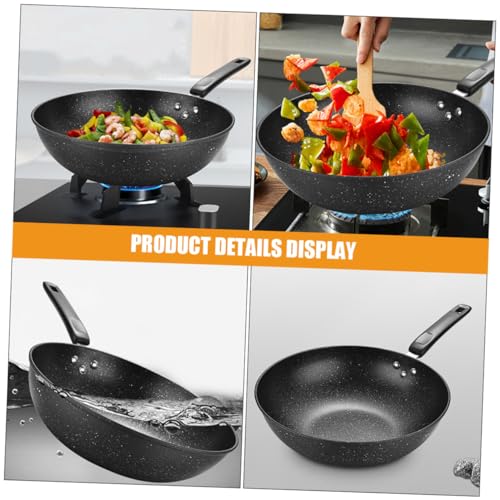 Wok pequeño antiadherente de piedra Maifan HEALLILY miniatura 7