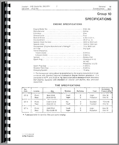 John Deere 112 Lawn & Garden Tractor Service Manual      Unknown Binding