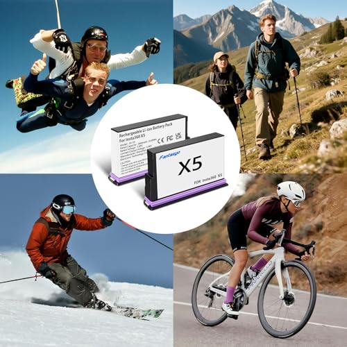 Batería 2 Pack 2800mAh para tus viajes de aventura con cámara 360X5 y funda de tarjetas SD 7