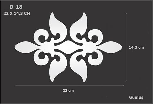 EYM Dekoratif Aynal  Pleksi Mobilya Dolap S s  22 x 14,3 cm G m  D-18