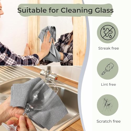 Image of Microfiber Cleaning Cloth Roll 25x25CM - Reusable Tear-Away Towels Washable Super Absorbent Lint Free Cleaning Rags for Kitchen, Car, Garage and Home (Multicolor 1 Roll, 20 Pack)
