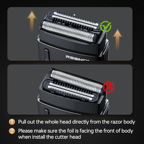 Image of Electric Foil Shavers for Men, Electric Razor for Men Face - 2 Floating Blades, IPX7 Waterproof, 3 Adjustable Gears, LCD Display, Type-C Rechargeable,Wet /Dry Foil Shaver for Travel & Home, Matte Black