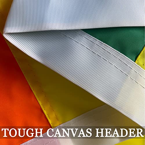 Lgbtq Rainbow Gay Pride Flag 3X5 Outdoor- Sewn 6 Stripes - Uv Fading Resistant - Premium Quality Nylon - 4 Rows Stitched - 2 Brass Grommets(No Pole) #TOP6
