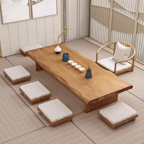 Table à thé de style zen multifonctionnelle en bois de salon - 6