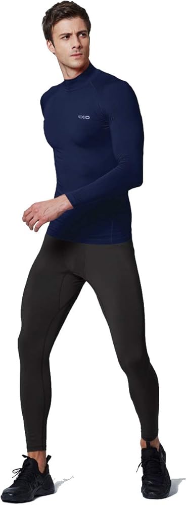 EXIO Japan Men's Mock Turtleneck Compression Shirt Cool&Dry