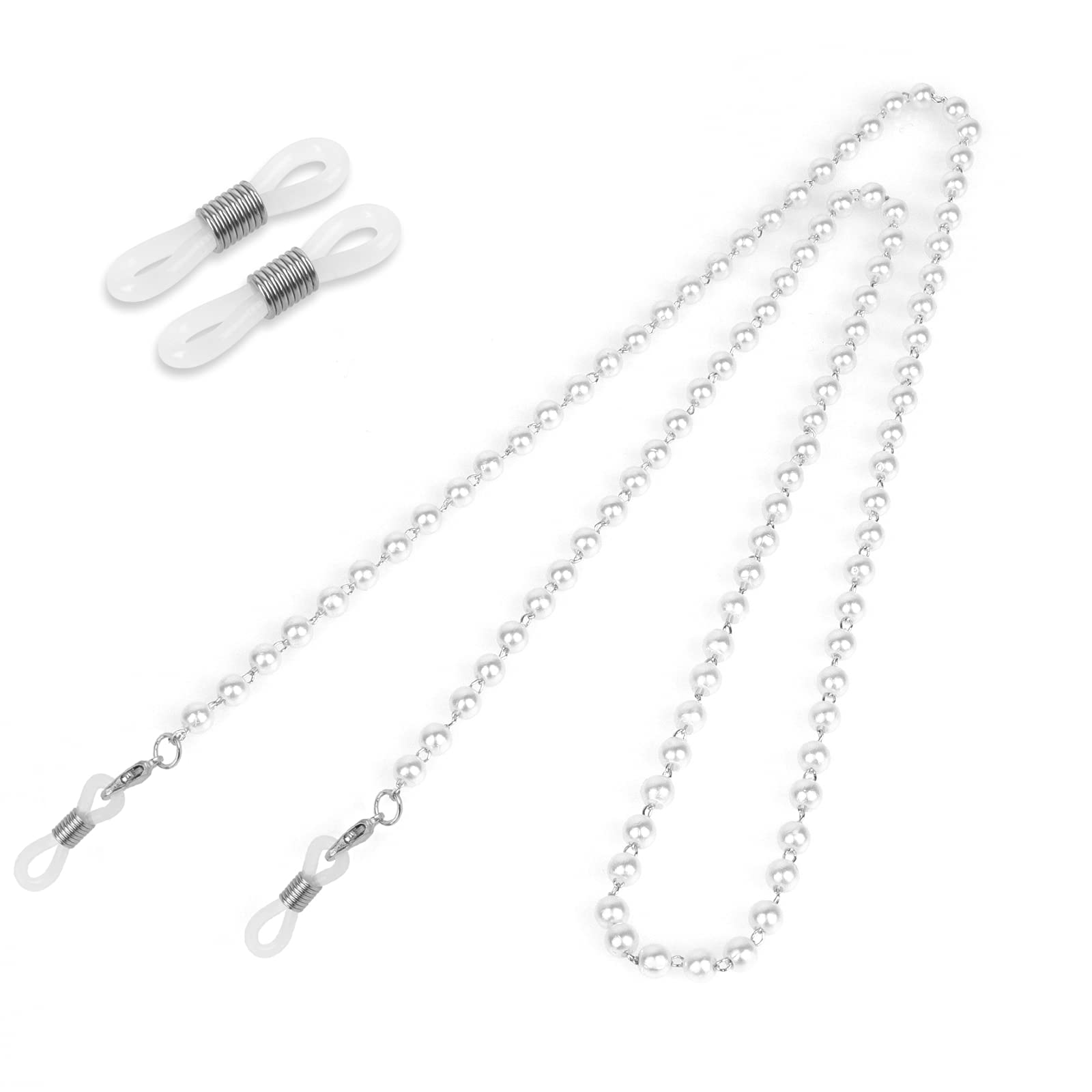Eli-time Cordones para Gafas para Mujer Plata Perla ABS Cadenas para Mascarillas/Gafas de Sol/Lectura Gafas y Accesorios de moda
